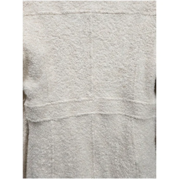 Vintage Marvin Richards Trench Coat Cream Bouclé Wool Blend Size Medium EUC - Picture 13 of 16